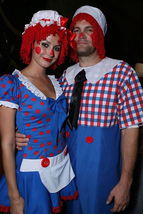 Raggedy Ann And Andy Costume, Raggedy Ann Costume, Maleficent Halloween Costume, Crazy Halloween Costumes, Halloween Costumes Ideas, Cheap Halloween Costumes, Halloween Couple, Couple Costumes, Mermaid Halloween