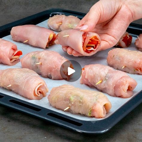 Rolled Chicken Breast, Appetizing Tv, Cooking Cream, Chicken Rolls, Cook Chicken, Delicious Snacks Recipes, January 10, Chicken Dishes Recipes, Chicken Breast Recipes