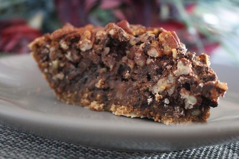 Gluten Free Chocolate Pecan Pie, Pecan Pie Graham Cracker Crust, Gluten Free Graham Cracker Crust, German Chocolate Pecan Pie, Chocolate Chip Pecan Pie, Pie With Graham Cracker Crust, Pecan Filling, Gluten Free Thanksgiving Recipes, Chocolate Chip Pie