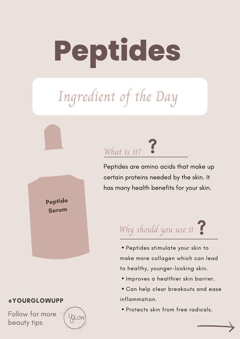 If you are not using peptides you are missing out on something. Peptides has some amazing benefits for your skin💖 #skincare #skincareingredients #peptides #beautytips #glowingskin #yourglowup Peptides In Skincare, Peptides Benefits, Hydrating Face Mask Diy, Esthetician Humor, Peptides Skin Care, Dry Skin Diy, Esthetician Inspiration, Esthetician School, Skin Aesthetic