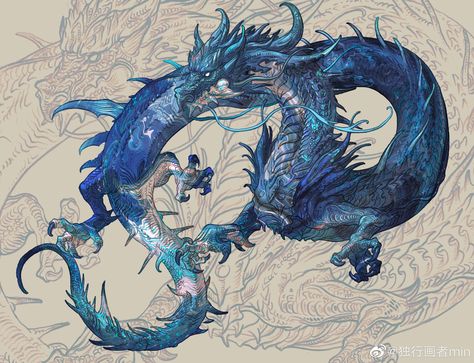 Fantasy Tattoo Ideas Mythical Creatures, Cer Nocturn, Dragon Tattoo Art, Eastern Dragon, Japon Illustration, Creature Drawings, Dragon Pictures, Monster Concept Art, Fantasy Creatures Art