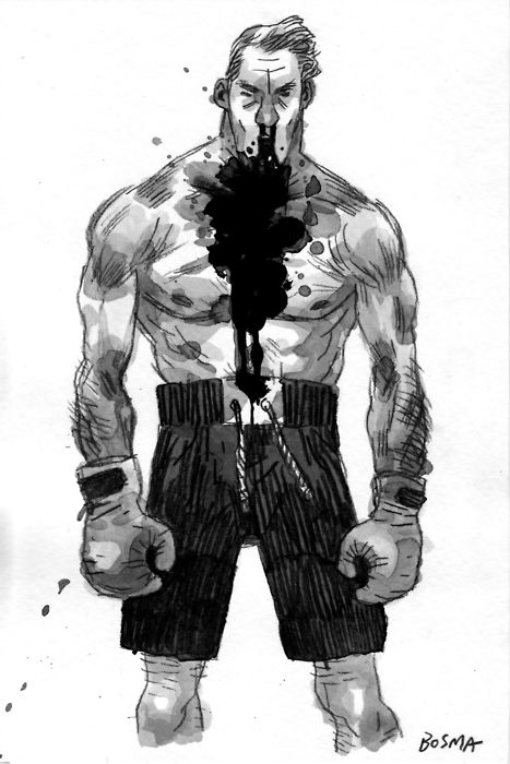 Boxer Character Design, Boxer Oc, Boxer Drawing, Sam Bosma, Boxer Art, Boxing Art, Sick Drawings, Doodle Illustration, Wow Art