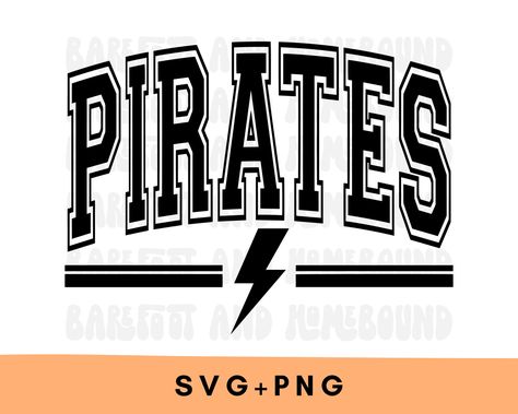 Pirate Football Shirt Ideas, Pirate Tshirt Ideas, Pirates Football Shirts, Pirates Svg Free, Pirate Tshirt Ideas Shirt Designs, Pirate Shirts, Spirit Week, Lightning Bolt, School Spirit