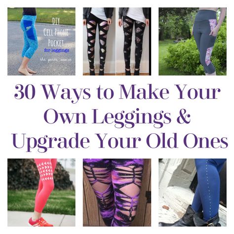 Old Leggings Diy Ideas, Diy Leggings Pattern, Upcycle Leggings, Lace Biker Shorts, Diy Leggings, Can Upcycle, Studded Leggings, Leggings Diy, Diy Yoga