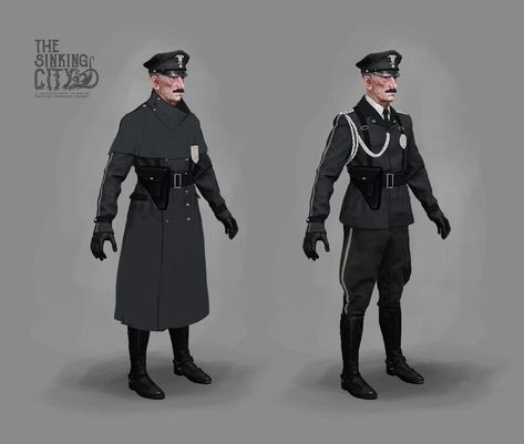 Futuristic Army Uniform, 1920s Police, Police Clothes, Victorian Police, Imperial Clothing, Police Design, Military Suit, Police Outfit, Cop Uniform