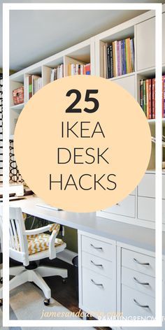 Setting up your home work space is a very personal thing and an Ikea desk hack can help you create the perfect home office cheaply. There are so many great ideas that customize Ikea products through hacks to achieve the right desk layout for you. Get some great inspiration from this huge list of the best Ikea desk hacks we've seen. #ikeadeskhacks #ikeahacks #ideas #inspiration #ikeahomeoffice #homeoffice Home Work Space, Ikea Home Office, Office Hacks, Ikea Desk Hack, Desk Hacks, Ikea Office, Ikea Products, Home Office Layout, Desk Layout