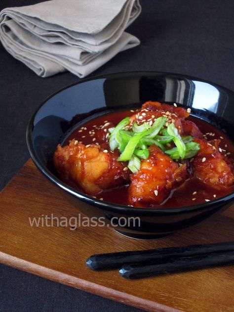 Monkfish in Korean-Style Gochujang Sauce – With a Glass Japanese Egg, Gochujang Sauce, Chilli Paste, Asian Kitchen, Korean Dishes, Cookery Books, Chinese Recipes, Smoked Bacon, Indian Spices