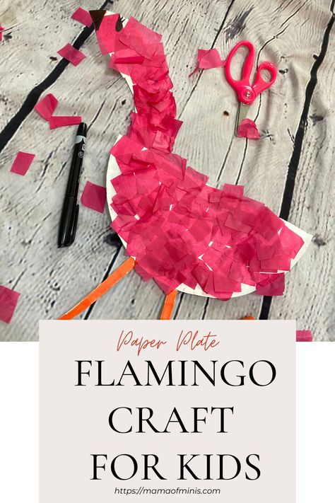 Paper Plate Flamingo Craft for Kids Paper Flamingo Craft, Paper Plate Flamingo, Flamingo Crafts For Toddlers, Flamingo Craft Preschool Art Projects, Flamingo Activities, Pink Flamingo Craft, Craft Instructions For Kids, Zoo Animal Crafts, Craft For Preschool