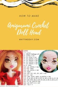 Bear Free Pattern Amigurumi Doll Head Pattern Free, Crochet Doll Head Pattern, Crochet Amigurumi Head Pattern, Crochet Doll Head, Doll Free Pattern, Crochet Doll Clothes Free Pattern, Crochet Toys Free Patterns, Knitting Amigurumi, Doll Patterns Free