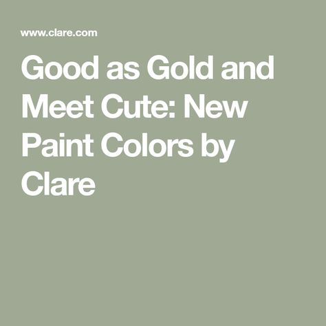 Good as Gold and Meet Cute: New Paint Colors by Clare Meet Cute, New Paint Colors, Paint Color Palettes, Rosy Pink, Dark Yellow, Just In Time, Painting Projects, In Time, Paint Colors