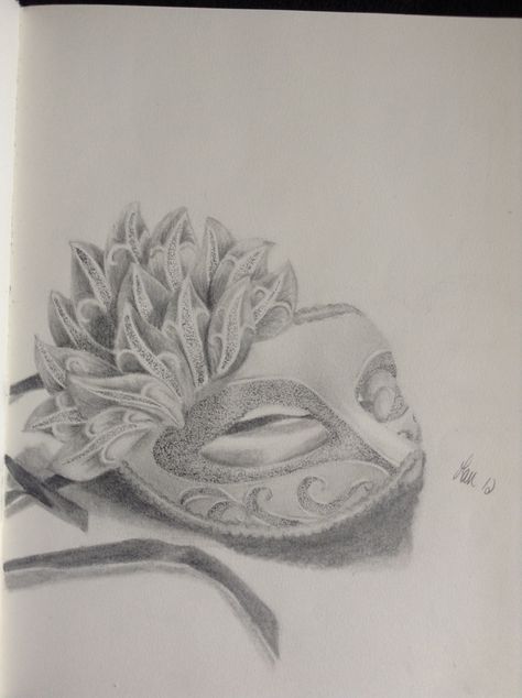 Masquerade Mask Drawing, Venetian Masks Art, Composition Drawing, Dotted Drawings, Mask Drawing, Easy Doodles, Doodles Drawings, Tutorials Drawing, Venetian Masks