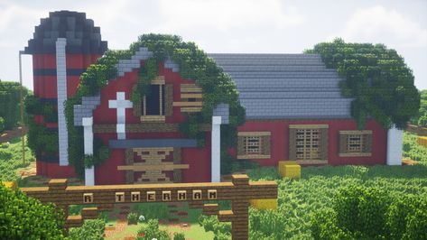 Minecraft Apocalypse, Minecraft Barn, Minecraft E, Cottagecore Minecraft, Minecraft Farm, Minecraft Cottage, Minecraft House Tutorials, Cute Minecraft Houses, Minecraft Plans