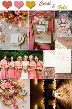 Top Color Trends for Spring and Summer 2014 Elegant Wedding Centerpiece, Gold Wedding Colors, Wedding Color Trends, 2014 Wedding, Pink And Gold Wedding, Coral Rose, Coral Wedding, Wedding Theme Colors, Coral And Gold