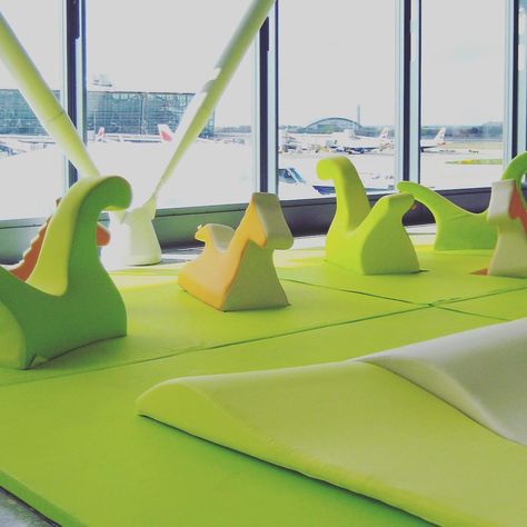 @playpiu_design our Dino design by @zpzpartners at the children area at #Heathrow airport T5. More e info and colors of this product: info@playpiu.it #design #productoftheday #designforchildren #children #dino #dinosaur #greendesign #heatrhrowairport #heatrowairport #heatrowterminal5 Playgrounds Architecture, Soft Play Area, Baby Park, Airport Lounge, Reggio Inspired, Playground Design, Heathrow Airport, Kids Zone, Kids Area