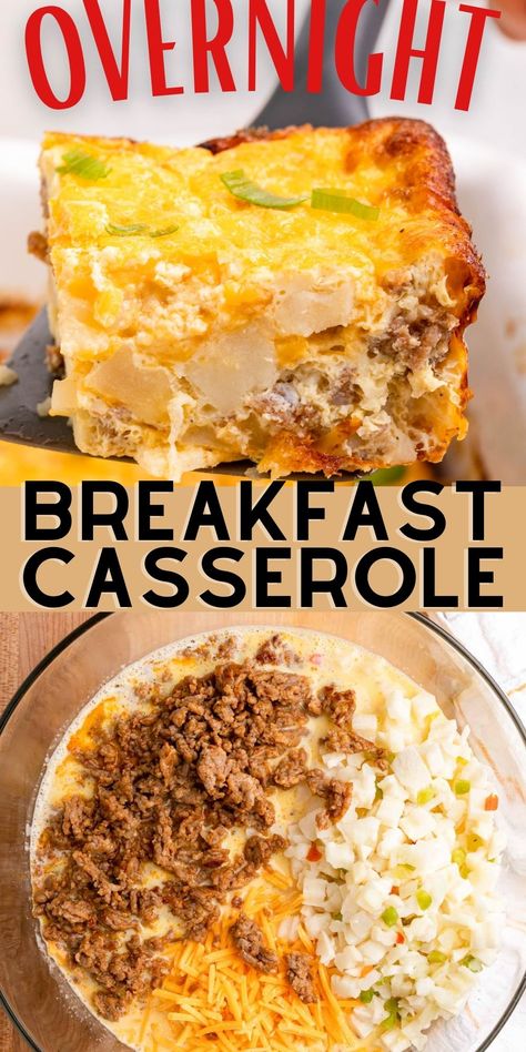 Sausage Hash Brown Casserole, Overnight Egg Casserole, Tiny Potatoes, Sausage Egg Bake, Sausage Hashbrown Breakfast Casserole, Sausage Egg Casserole, Leftover Breakfast, Breakfast Potato Casserole, Sausage Gravy Recipe