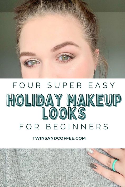 Easy Holiday Eye Makeup, Christmas Party Eye Makeup, Makeup For Family Pictures, Holiday Eyeshadow Looks, Easy Holiday Makeup, Holiday Family Pictures, Eyeshadow Makeup Looks, Cute Eyeshadow, Simple Holiday Makeup