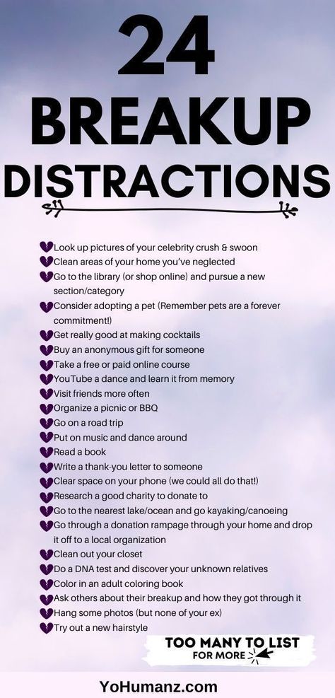 24 breakup distractions Break Up Checklist, Breakup Reasons, Glow Up After Breakup, Manifesting Creativity, Anonymous Gifts, Heal Your Heart, Break Up, Healing Heart, Thank You Letter