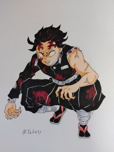 Tanjiro Full Body Drawing, Demon Slayer Tanjiro Demon King, Demon King Tanjiro, Pfp Cool, Anime Cartoon Characters, Anime Matching Pfp Couple, Cute Anime Pfp, Demon Tanjiro, Anime Matching Pfp