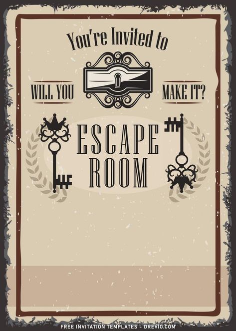 Escape Room Birthday Party, Escape Room Party, Fun Riddles, Diy Escape Room, Birthday Party Invitations Free, Rustic Paper, Birthday Party At Home, Party At Home, Types Of Social Media