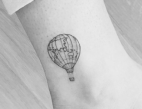 Heißluftballon Tattoo    #Uncategorized Hot Air Balloon Tattoo, Air Balloon Tattoo, Balloon Tattoo, Tattoo Diy, Famous Tattoo Artists, Tattoo Trend, Small Tattoos With Meaning, Inspiration Tattoos, Small Tattoos Simple