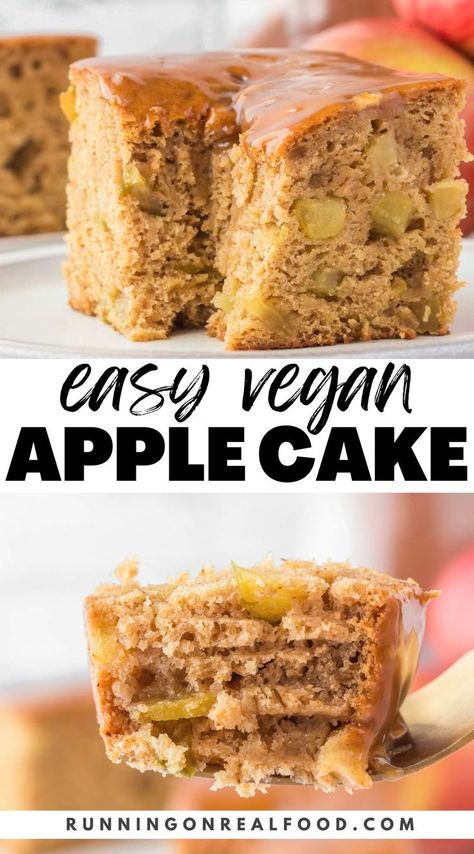 The perfect Fall dessert! This moist and tender vegan apple cake features plenty of warm cinnamon flavour and soft bites of apple throughout. Vegan (dairy-free, eggless) and oil-free recipe. Easy Apple Cake Recipe, Vegan Apple Cake, Vegan Cream Cheese Frosting, Easy Apple Cake, Apple Cake Recipe, Vegan Apple, Vegan Cream Cheese, Apple Cake Recipes, Unsweetened Applesauce