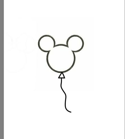 Tiny Mickey Mouse Tattoo, Minnie Mouse Ears Tattoo, Mickey Mouse Balloon Tattoo, Minnie Mouse Embroidery, Mickey And Minnie Drawings, Disney Balloon Tattoo, Mickey Balloon Tattoo, Flora Disney, Disneyland 2024