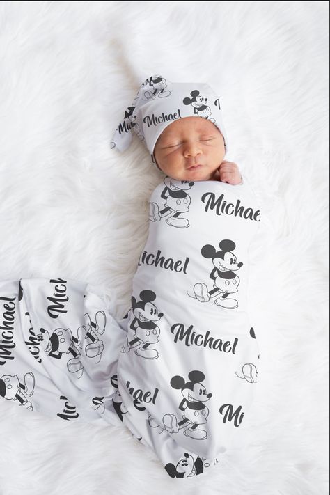 Mickey Mouse Nursery, Mickey Mouse Blanket, Mickey Baby Showers, Gender Reveal Baby Shower Themes, Mickey Mouse Baby Shower, Personalized Swaddle Blanket, Monogram Baby Blanket, Disney Nursery, Lightweight Baby