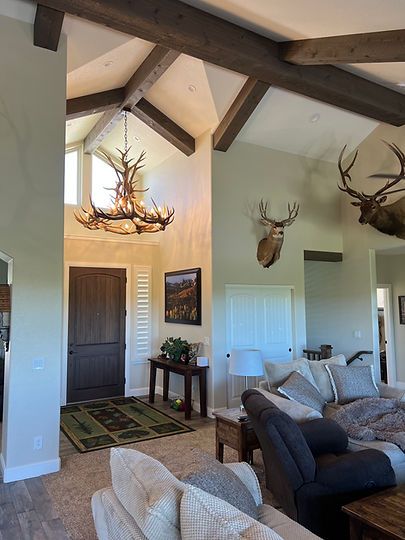 Stairwell Ideas, Elegant Lighting Fixtures, Shed Antlers, Decorative Accents, Elegant Lighting, Rocky Mountain, Taxidermy, Rocky Mountains, Future House