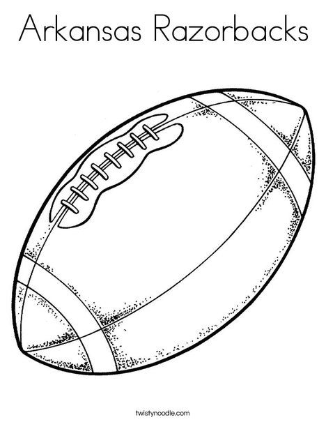 Arkansas Razorbacks Coloring Page - Twisty Noodle Gym Signs, Football Scrapbook, Football Clip Art, Football Coloring, Sport Art Projects, Football Coloring Pages, Sports Coloring Pages, Sports Ideas, Finish College