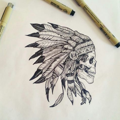 Indian Headdress Tattoo Woman, Indian Shoulder Tattoo, Cowboys And Indians Tattoo, Skull Indian Headdress Tattoo, Outlaw Tattoos For Men, Cowboy Tattoos For Men, Tattoo Designs Skull, Indian Headdress Tattoo, Tattoo Designs Floral