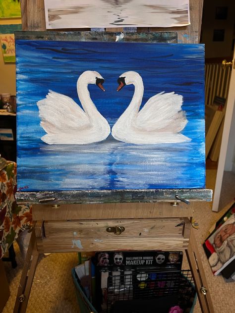 Swans Painting Acrylic, Lord Tewkesbury, Buddha Painting Canvas, Swan Painting, Small Canvas Paintings, Buddha Painting, Canvas Drawings, Oil Pastel Art, Art Painting Gallery