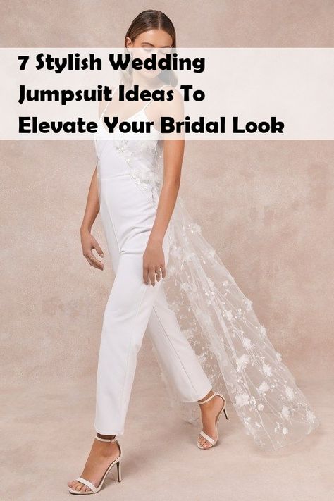 Discover the ultimate guide to modern bridal fashion with our 7 Stylish Wedding Jumpsuit Ideas To Elevate Your Bridal Look. This collection showcases chic and sophisticated wedding jumpsuits that redefine traditional bridal wear. From sleek silhouettes to intricate details, these jumpsuits offer a fresh take on your special day. Explore unique styles that blend comfort and elegance, ensuring you look stunning while making a memorable statement. Perfect for the contemporary bride! Wedding Pants Outfit, Jumpsuit Elegant Chic, Jumpsuit Ideas, Wedding Jumpsuits, Wedding Pants, Pant Outfits, Stylish Jumpsuit, Wedding Jumpsuit, Jumpsuit Chic