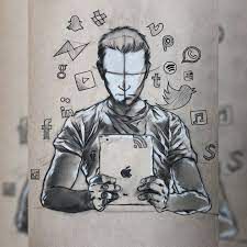 Social media addiction... - PYArt - Drawings & Illustration, Science & Technology, Other Science & Technology - ArtPal Technology Drawing, Inspiring Drawings, Draw Show, Art Of The Day, Deep Drawing, Meaningful Drawings, Charcoal Drawing, Featured Art, Art Google