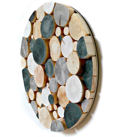 Monochrome LOG MOSAIC Wall Art Picture Modern Art | Etsy Upcycle Home, Wooden Log Slices, Paint Charts, Wall Decor Wood, Sculpture Wall, Zen Wall Art, Wall Art Contemporary, Little Greene Paint, White Circle