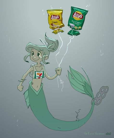 Artist Imagines A Little Mermaid Living In The XXI Century And It’s Depressing | Bored Panda Trash Mermaid, Polluted Ocean, American Cartoons, Funny Expressions, Film Disney, Happy Birthday To Us, Save The World, Hans Christian, Freelance Artist