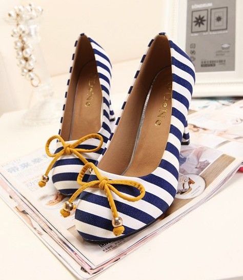 Western Style High Heel Shoes Fashion |2013 Fashion High Heels| Nautical Shoes, Sailor Shoes, Sea Style, Cute High Heels, Sailor Style, Amazing Shoes, 2013 Fashion, Cute Heels, Shipping Services