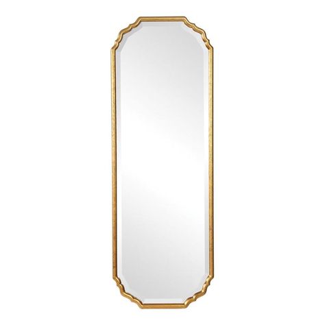 Global Direct 61.5-in L x 21.5-in W Antiqued metallic Gold Leaf Framed Irregular Wall Mirror at Lowes.com Antique Gold Mirror, Corner Mirror, Wooden Mirror, Full Length Mirror, Framed Mirror Wall, Gold Walls, Accent Mirrors, Gold Mirror, Frame Decor