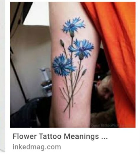 September's flower is an aster. Choosing the blue variety is a simple solution to honor the birthstone sapphire. Tattoo Bracelets, Wildflower Tattoos, Als Tattoo, Germany Tattoo, Button Tattoo, Flower Tattoo Meanings, Flower Wrist Tattoos, Blue Plants, Flower Tattoo Sleeve