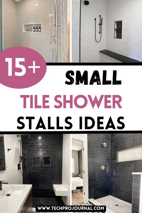 Small Bathroom With Stall Shower Ideas, Tile Ideas For Small Showers, Bathroom Small Shower Ideas, Stand Up Shower With Seat, 48 X 32 Shower Ideas, Shower Tile For Small Bathroom, Shower Under Stairs Small Bathrooms, Tile Small Shower Ideas, Small Bathroom Ideas With Shower Only