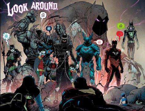 See Also 7 Appearances of Dark Knights (Dark Multiverse), 1 Images that include Dark Knights (Dark Multiverse), Team Gallery: Dark Knights (Dark Multiverse) Links and References None. Dark Knights Metal, Batman Metal, Planet Comics, Dark Nights, Theme Tattoo, Batman Dark, Teen Titan, Univers Dc, Dc Villains