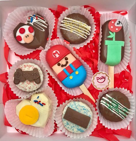 Cake Pop Ideas, Pop Ideas, Chocolate Covered Treats, Ice Pop, 6th Birthday Party, 5th Birthday Party, Mario Party, Mario Brothers, Ice Pops