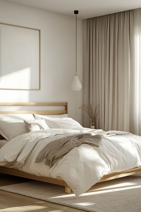 Create a serene bedroom with Scandinavian-inspired decor that emphasizes light, warmth, and simplicity. #ScandiBedroom #MinimalistStyle #SereneSpaces Light Color Palette, Scandi Bedroom, Tranquil Retreat, Serene Bedroom, Rest And Relaxation, Scandinavian Decor, Scandinavian Inspired, Minimalist Fashion, Light Colors