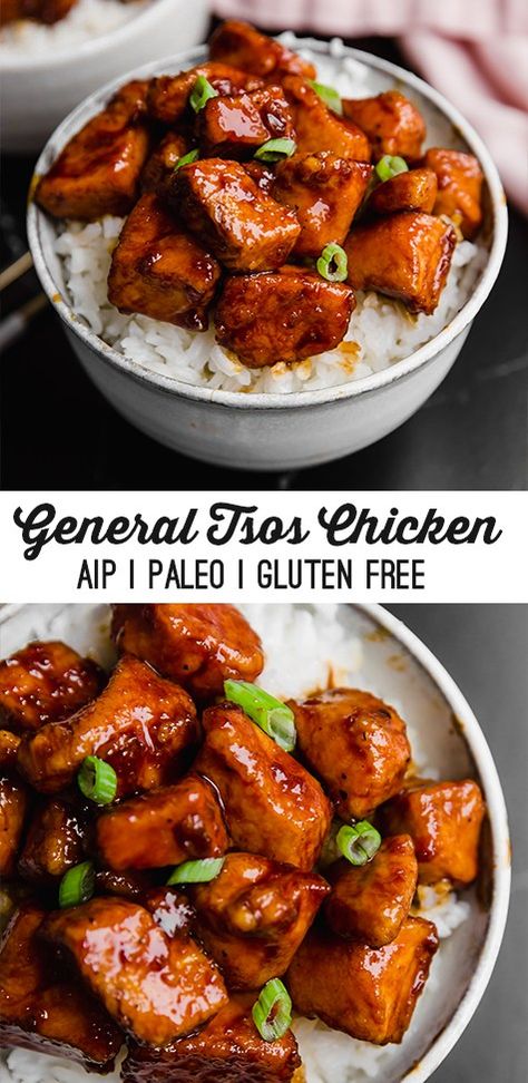 Unbound Wellness General Tso, Paleo Entree Recipes, Whole 30 General Tso Chicken, Unbound Wellness Aip, Strict Paleo Recipes, Asian Paleo Recipes, Unbound Wellness Recipes, Chicken Aip Recipes, Paleo Asian Chicken