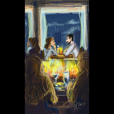 "Fri-date...?" "Maybe dinner...?" "Definitely!" I drew this a little while back but I didn't post it because of the stuff that happened at the beginning of the year. I guess this would be a #flashbackfriday ? Or maybe #flashforwardfriday ...? lol  --- --- --- #artistsofinstagram #artistsoninstagram #datenight #fridate #fridaynight #dinnerdate #romance #loveisintheair #lovestory #couplegoals #digitalart #drawingoftheday #draweveryday #digitalpainting #iphonesketch #sketchaday #crystafett #cathleenabalos #illustration #art #nightlife #lalife #losangeles #nightout Dinner Date Illustration, Date Night Illustration, Date Illustration, Night Illustration, La Life, Back Friday, Sketch A Day, Date Dinner, Dinner Date