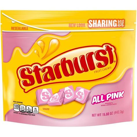 All Pink Starburst, Office Candy Bowl, Starburst Candy, Individually Wrapped Candy, Candy Stand, Fruit Chews, Pink Starburst, Pink Fruit, Chewy Candy