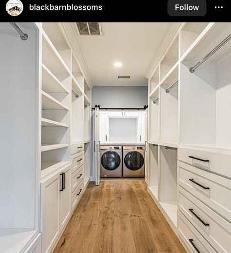 Master Closet With Washer And Dryer, Laundry Room In Master Closet, Bathroom And Closet Combo, Closet And Bathroom Combo, Master Closet Design, Dream Closet Design, Laundry Room Closet, Laundry Room Layouts, Laundry Room Renovation