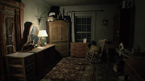 How to get the shotgun in Resident Evil 7 - Polygon Resident Evil 7 Baker House, Old Victorian Bedroom, House Beneviento, Resident Evil Vii, Resident Evil 7 Biohazard, Resident Evil 7, The Evil Within, Old Room, Horror House