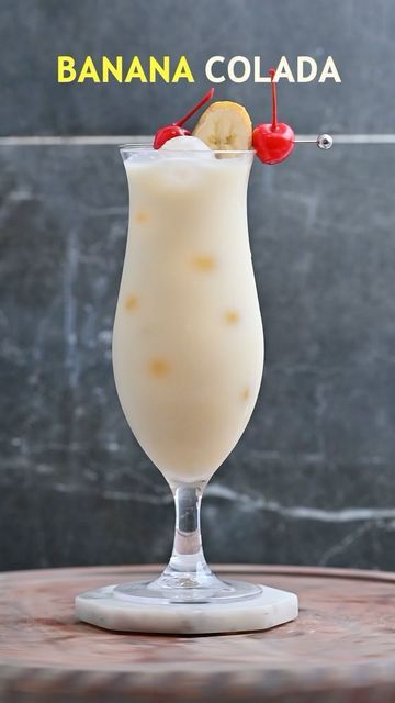 Bacardi Drinks, Banana Colada, Banana Liqueur, Midori Melon, Malibu Drinks, Cream Of Coconut, Malibu Coconut, Melon Liqueur, Pineapple Cocktail