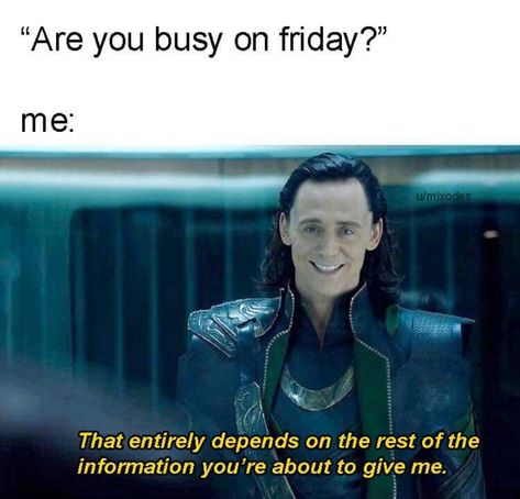 Loki, entirely depends on the information you're about to give me Loki Meme, Collateral Beauty, Infj Personality Type, Introvert Humor, Dc Memes, Intj, Marvel Funny, The Avengers, Marvel Memes