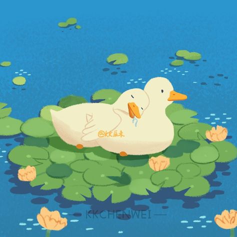 ArtStation - duck, KK辰未 Cute Ducks Wallpaper, Cute Duck Drawings, Cute Duck Wallpaper, Ducks Wallpaper, Tato Grunge, Duck Drawing, Duck Wallpaper, Cute Ducklings, 동화 삽화